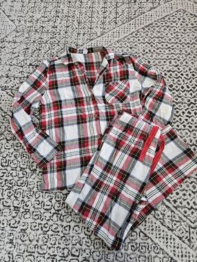 Old Navy Cotton Flannel Plaid Pajama Set Size Small